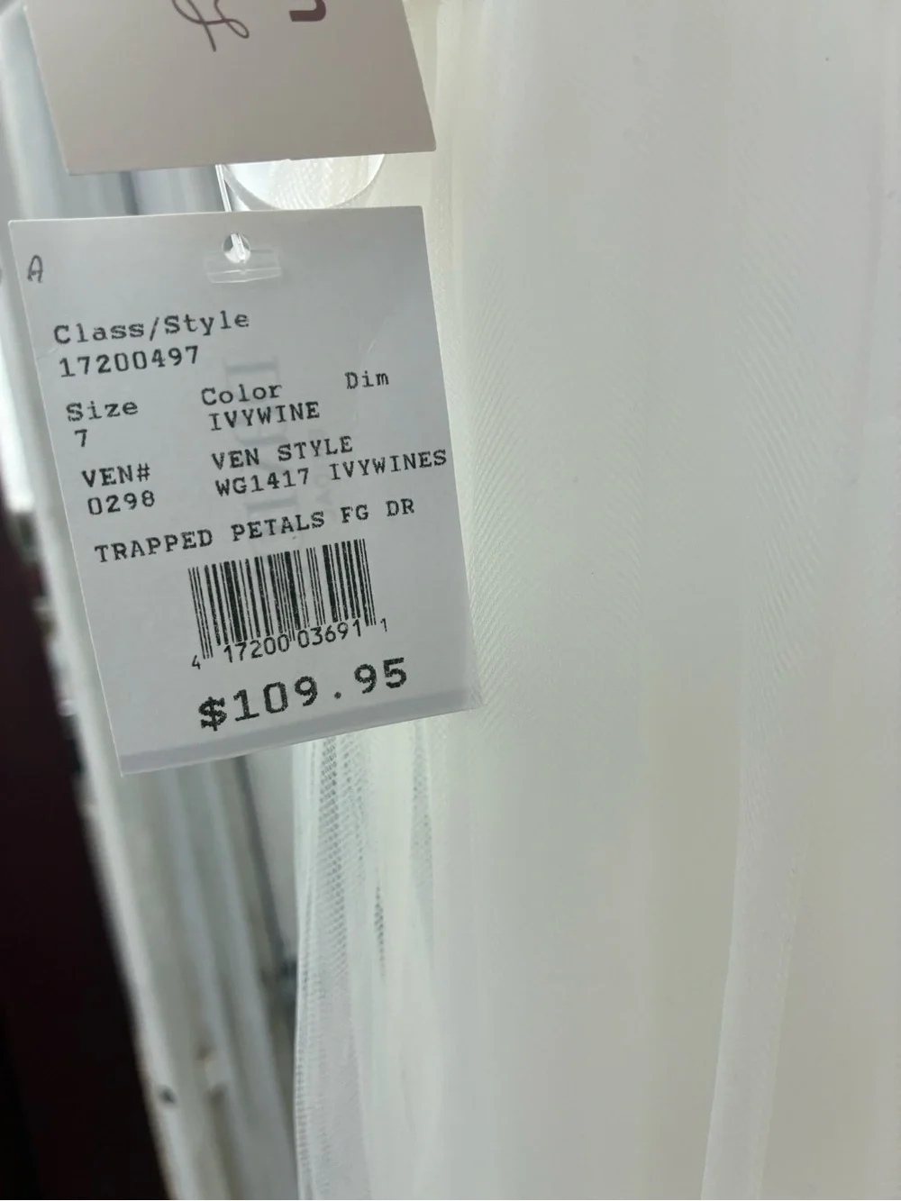 David's Bridal White Flower Girl Dress with Petal Accents - Picture 3 of 4